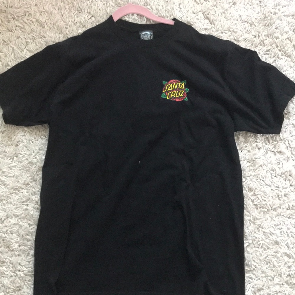 Black Santa Cruz Shirt with Rose